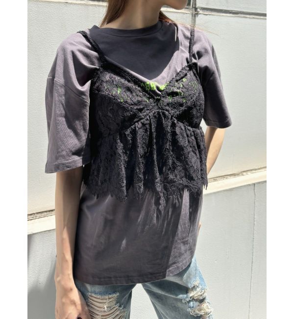 EVRIS「【WEB限定】レースビスチェSETTシャツ」|Tシャツ・カットソー|