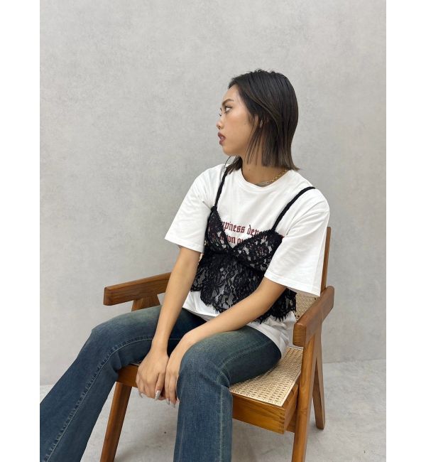 EVRIS「【WEB限定】レースビスチェSETTシャツ」|Tシャツ・カットソー|
