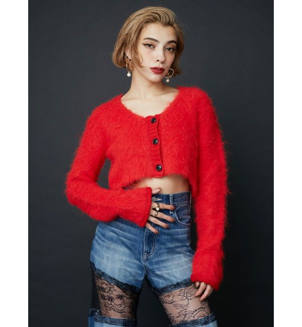 EVRIS「シャギークロップドニットトップス」|ニット・セーター|