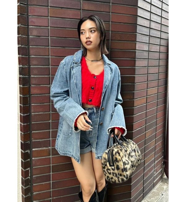 EVRIS「シャギークロップドニットトップス」|ニット・セーター|