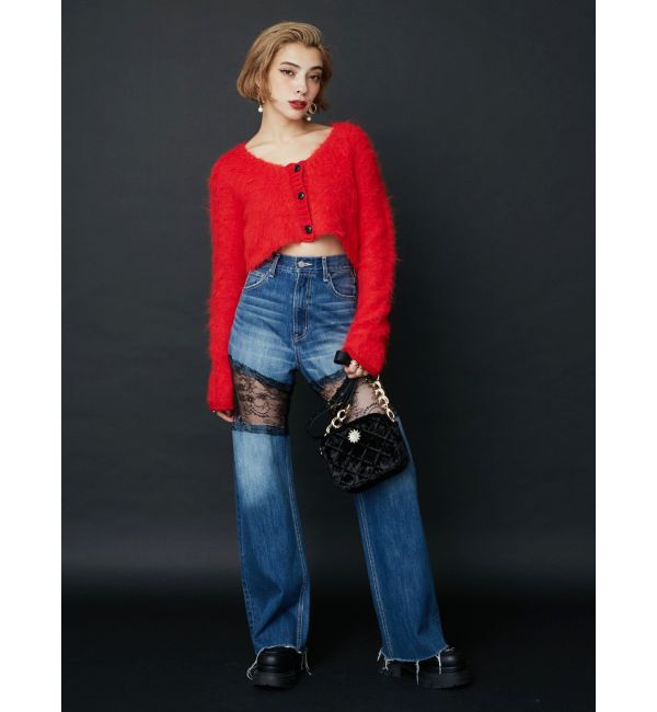 EVRIS「シャギークロップドニットトップス」|ニット・セーター|