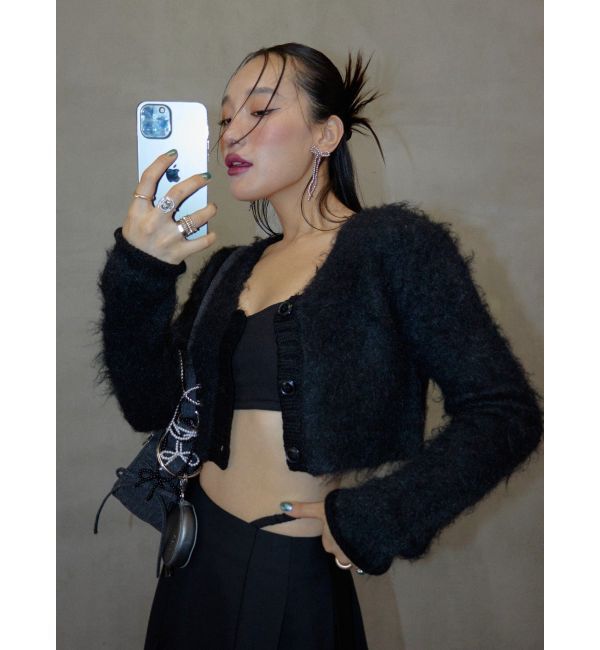 EVRIS「シャギークロップドニットトップス」|ニット・セーター|