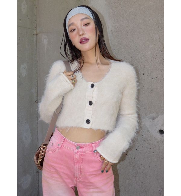 EVRIS「シャギークロップドニットトップス」|ニット・セーター|