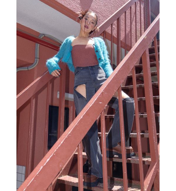 EVRIS「シャギークロップドニットトップス」|ニット・セーター|