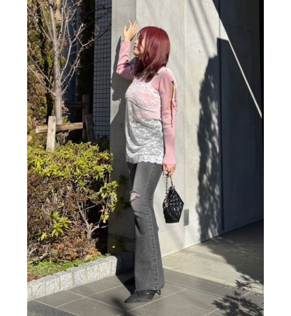 EVRIS「リボンキャミレースチュニック」|キャミソール|