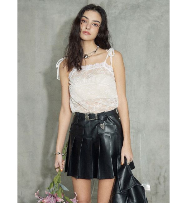 EVRIS「リボンキャミレースチュニック」|キャミソール|