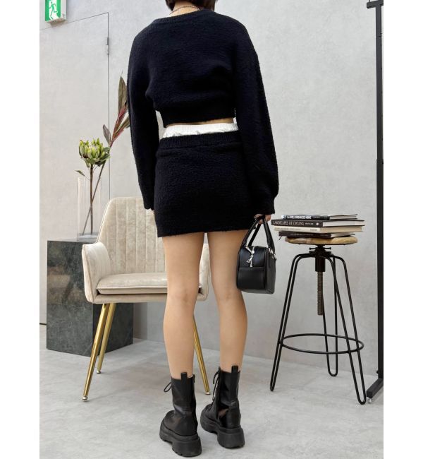 EVRIS「ワンポイントファンシーヤーンニットトップス【セットアップ着用可能】」|ニット・セーター|