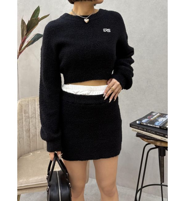 EVRIS「ワンポイントファンシーヤーンニットトップス【セットアップ着用可能】」|ニット・セーター|