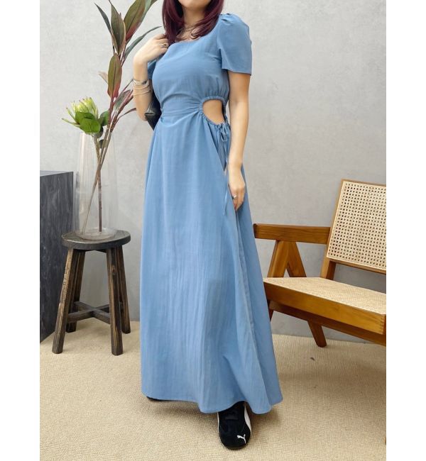 EVRIS「サイドオープンドロストロングワンピース」|ワンピース|ブルー