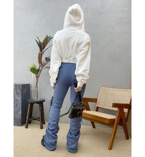 EVRIS「ドロストギャザーリブフレアパンツ」|その他|