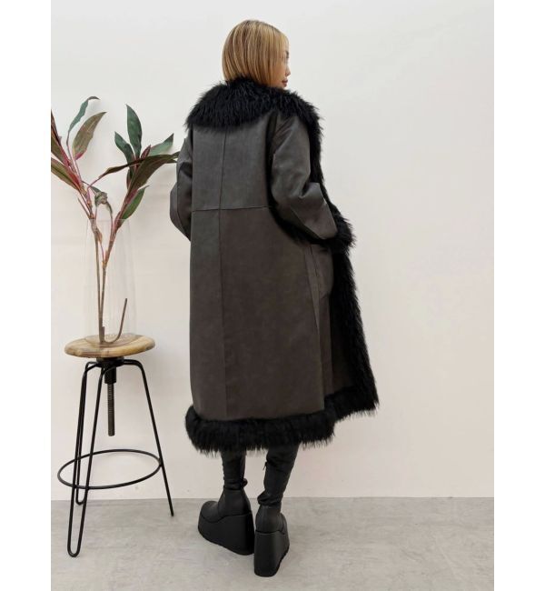 EVRIS「フェイクファームートンロングコート」|その他|