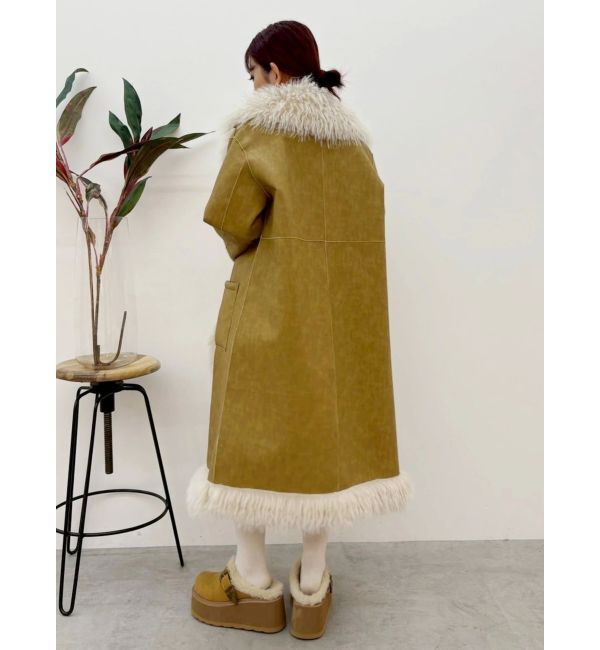 EVRIS「フェイクファームートンロングコート」|その他|