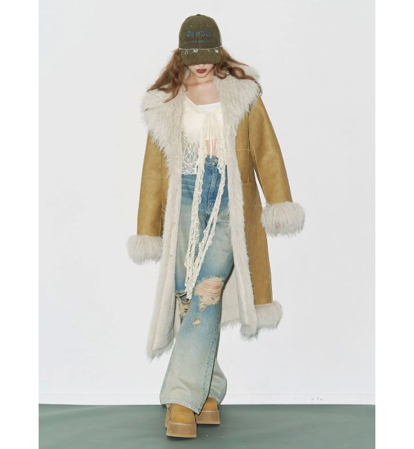 EVRIS「フェイクファームートンロングコート」|その他|