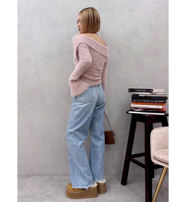 EVRIS「ラメロゴシャギーオフショルニットトップス」|ニット・セーター|