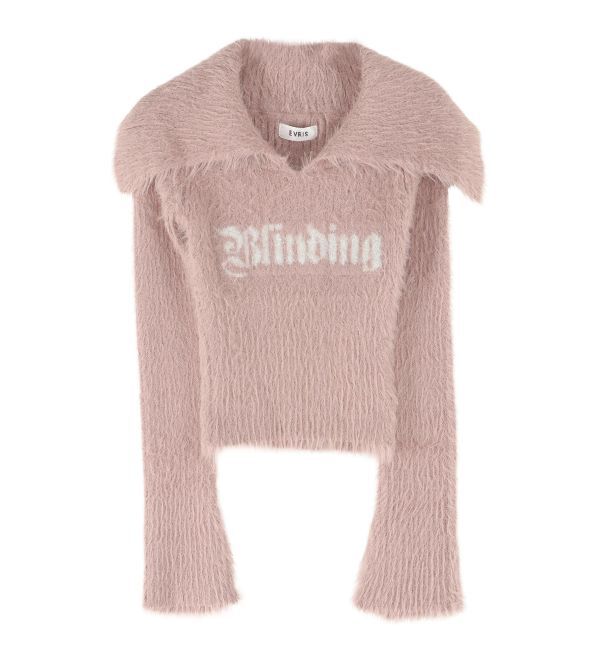 EVRIS「ラメロゴシャギーオフショルニットトップス」|ニット・セーター|