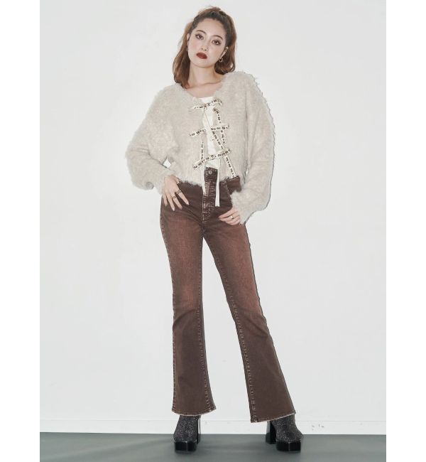 EVRIS「カラーヴィンテージライクストレッチフレアデニムパンツ」|デニム|