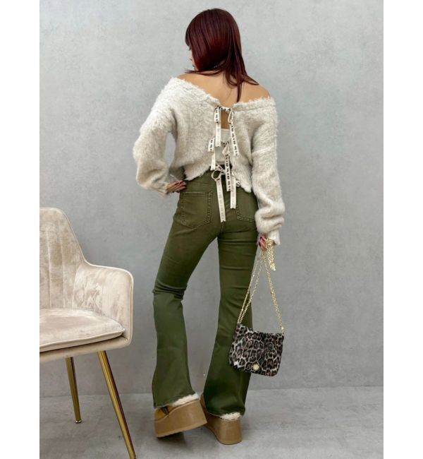 EVRIS「カラーヴィンテージライクストレッチフレアデニムパンツ」|デニム|