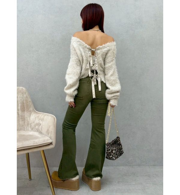 EVRIS「カラーヴィンテージライクストレッチフレアデニムパンツ」|デニム|