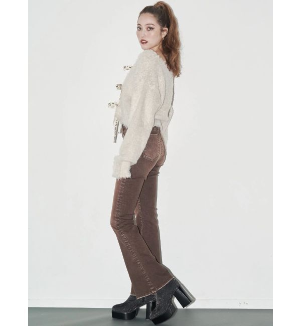 EVRIS「カラーヴィンテージライクストレッチフレアデニムパンツ」|デニム|