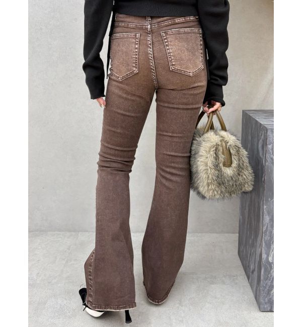 EVRIS「カラーヴィンテージライクストレッチフレアデニムパンツ」|デニム|