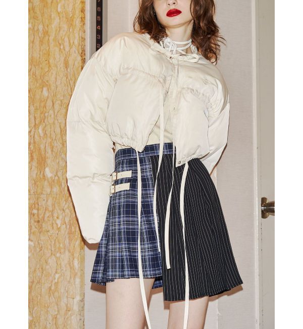 jouetie「フロントリボンショートパッファブルゾン」|ブルゾン・スタジャン|アイボリー
