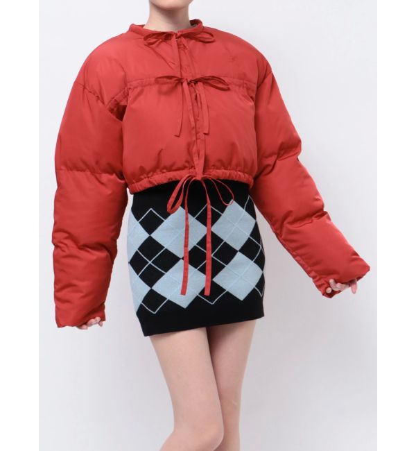 jouetie「フロントリボンショートパッファブルゾン」|ブルゾン・スタジャン|