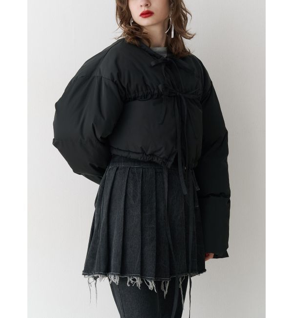 jouetie「フロントリボンショートパッファブルゾン」|ブルゾン・スタジャン|