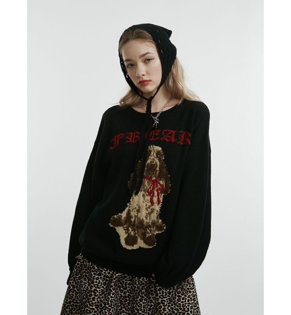 jouetie「DOGジャガードルーズニット」|ニット・セーター|