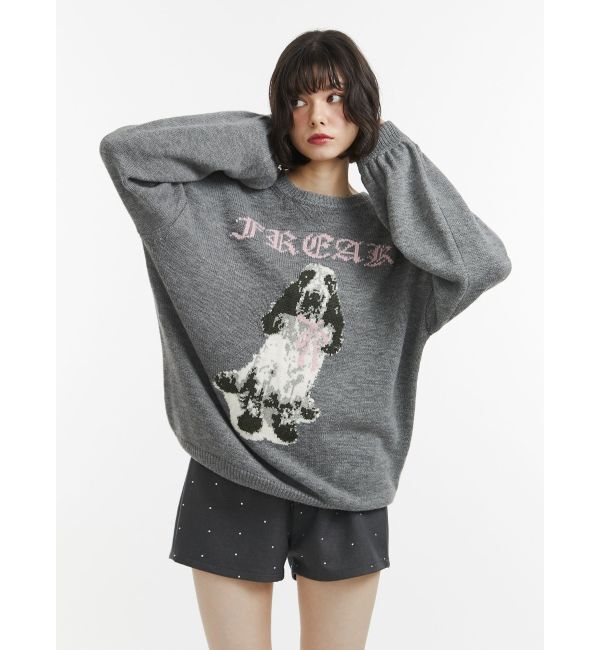 jouetie「DOGジャガードルーズニット」|ニット・セーター|