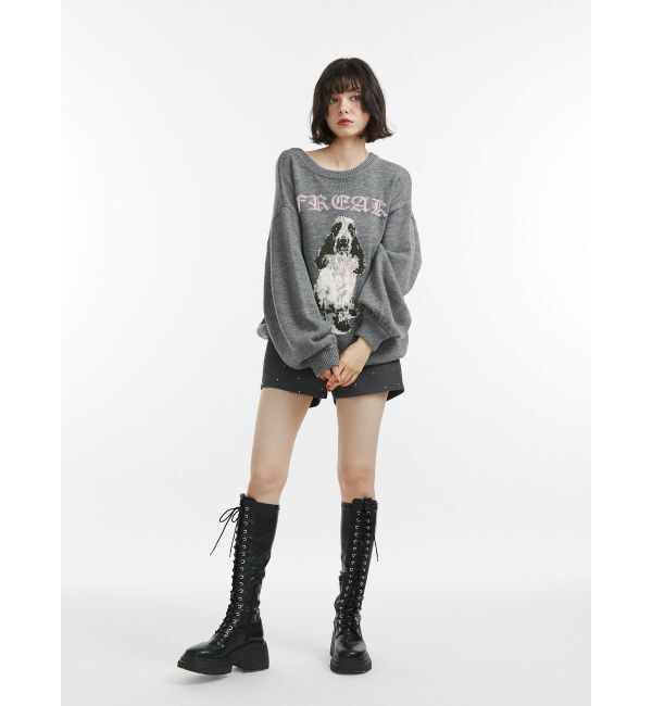 jouetie「DOGジャガードルーズニット」|ニット・セーター|