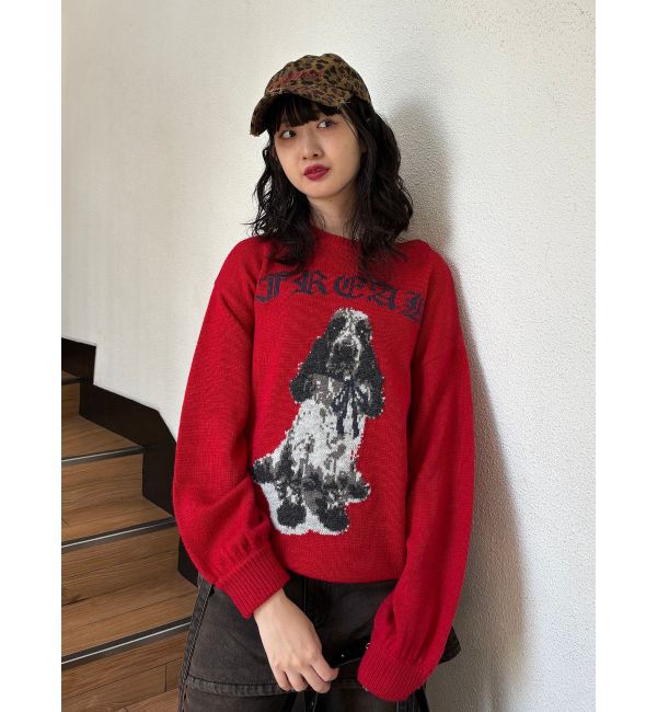 jouetie「DOGジャガードルーズニット」|ニット・セーター|