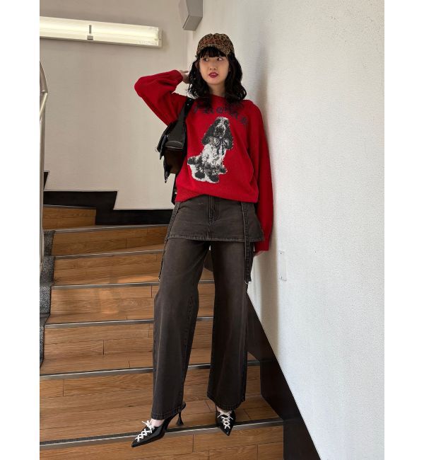 jouetie「DOGジャガードルーズニット」|ニット・セーター|