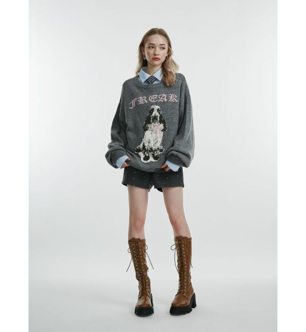 jouetie「DOGジャガードルーズニット」|ニット・セーター|