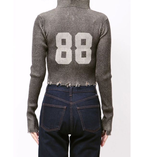 jouetie「コンパクトニットZIPフーディ」|ニット・セーター|