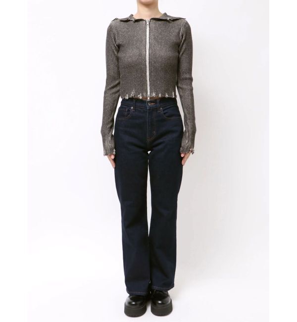 jouetie「コンパクトニットZIPフーディ」|ニット・セーター|