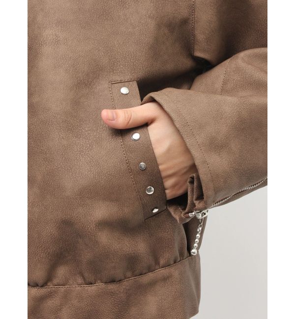 jouetie「フェイクレザースタッズブルゾン」|ブルゾン・スタジャン|