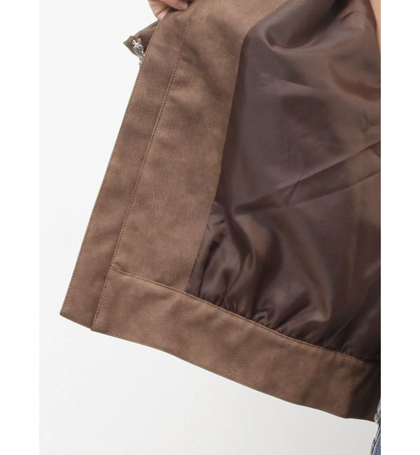 jouetie「フェイクレザースタッズブルゾン」|ブルゾン・スタジャン|