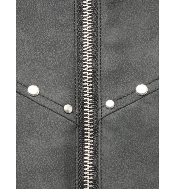 jouetie「フェイクレザースタッズブルゾン」|ブルゾン・スタジャン|