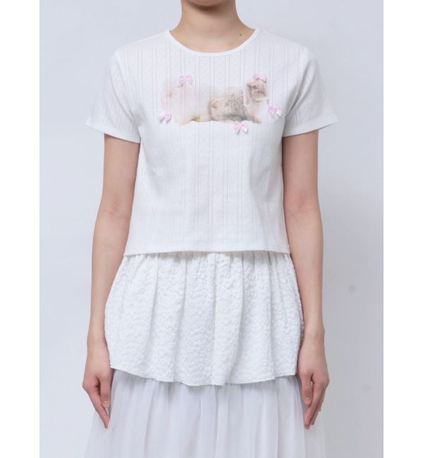 merry jenny「ラビットribbon Tシャツ」|Tシャツ・カットソー|