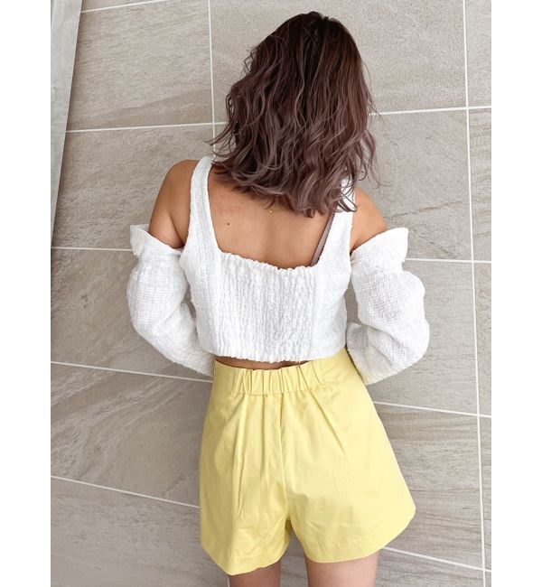 GYDA「フロントボタン2WAY FANCYTWEEDブラウス」|シャツ・ブラウス|