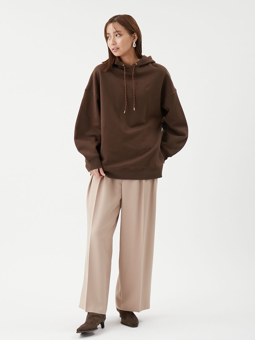 Mila Owen「フォルムスリーブ裏起毛フーディー」|パーカー|