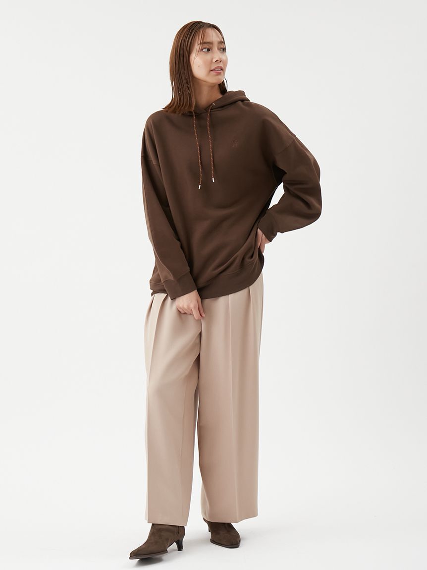 Mila Owen「フォルムスリーブ裏起毛フーディー」|パーカー|