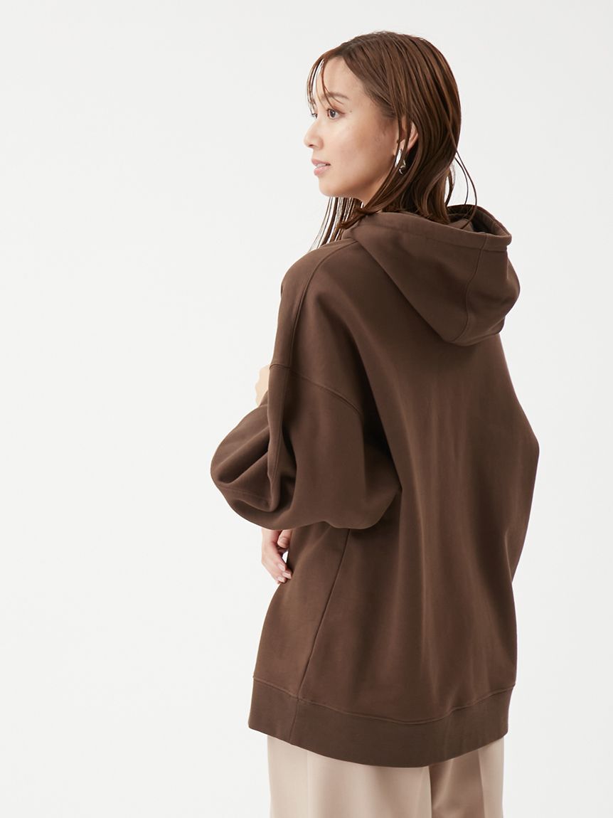 Mila Owen「フォルムスリーブ裏起毛フーディー」|パーカー|
