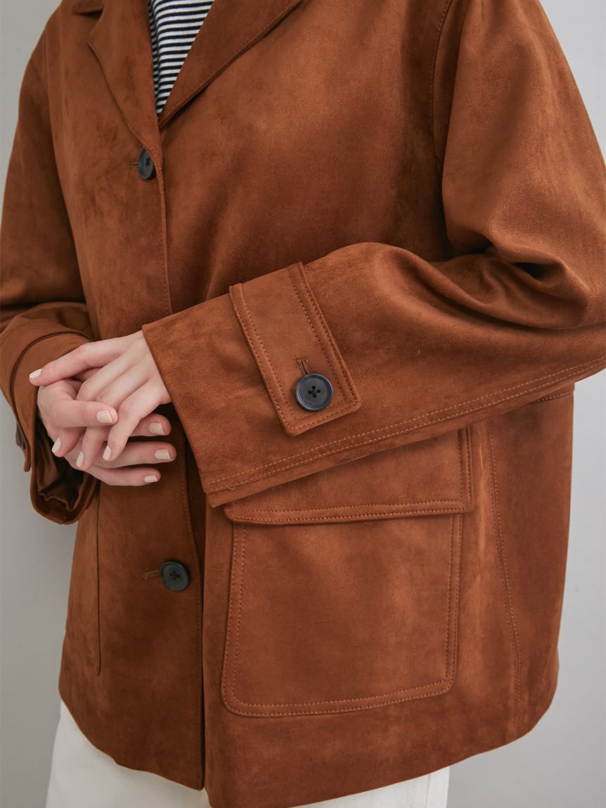 Mila Owen「リサイクルスウェードライクジャケット」|テーラードジャケット|