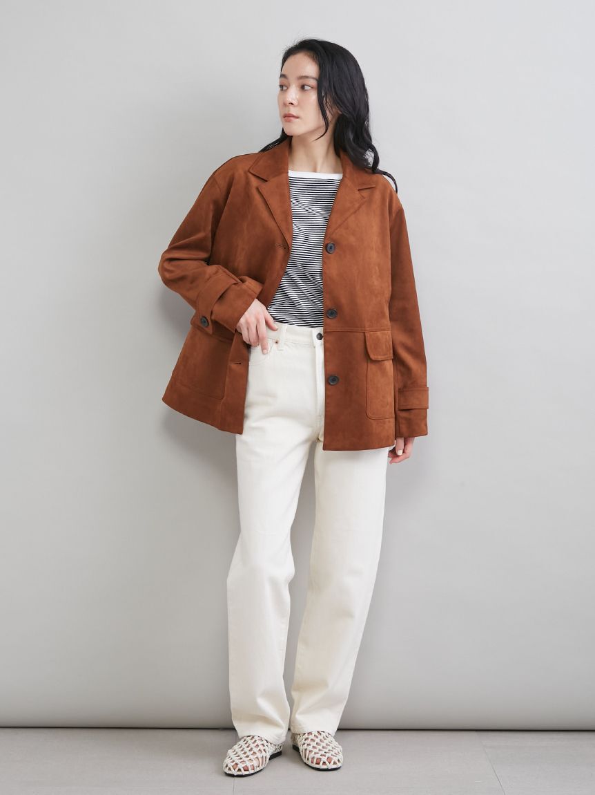 Mila Owen「リサイクルスウェードライクジャケット」|テーラードジャケット|