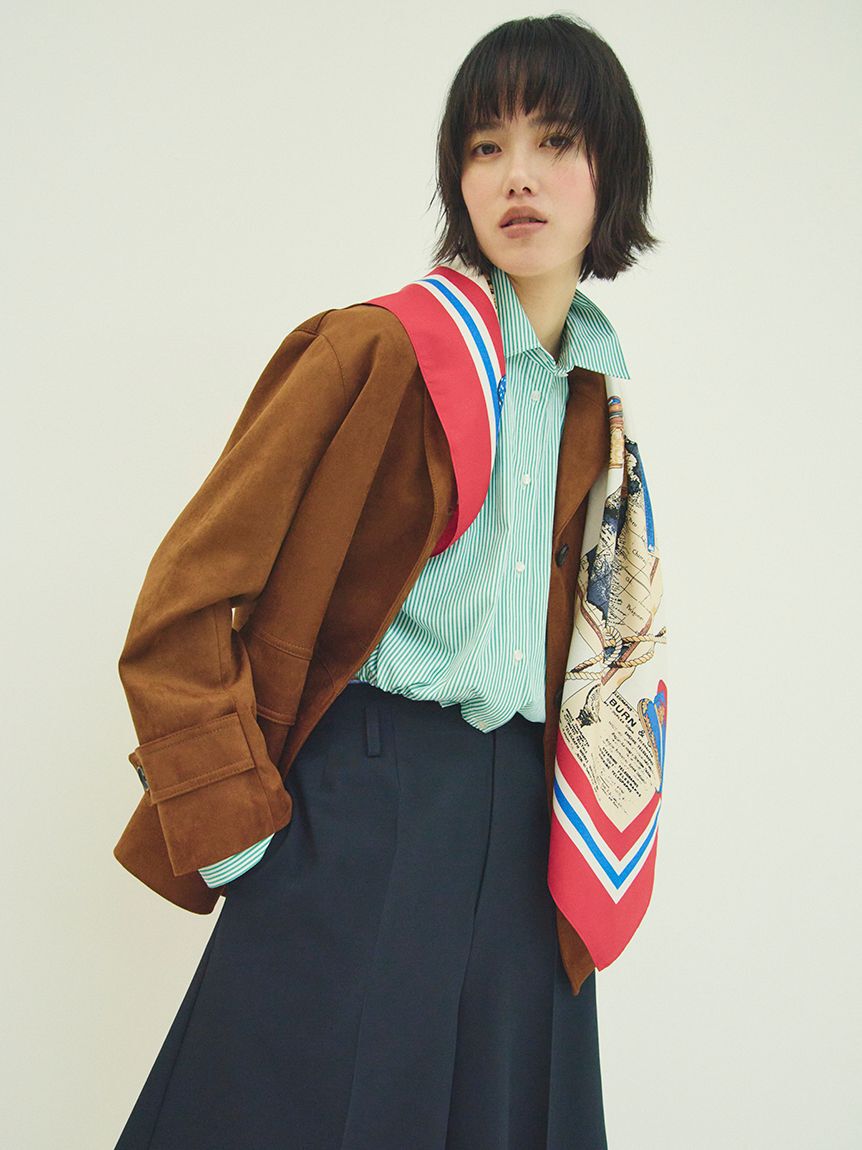 Mila Owen「リサイクルスウェードライクジャケット」|テーラードジャケット|