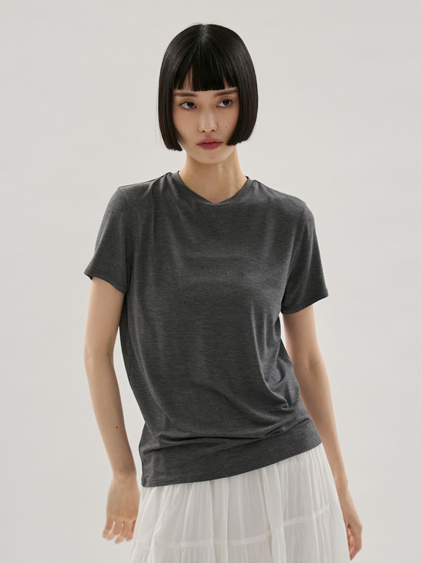 emmi atelier「バンブーショートスリーブカットソー」|Tシャツ・カットソー|
