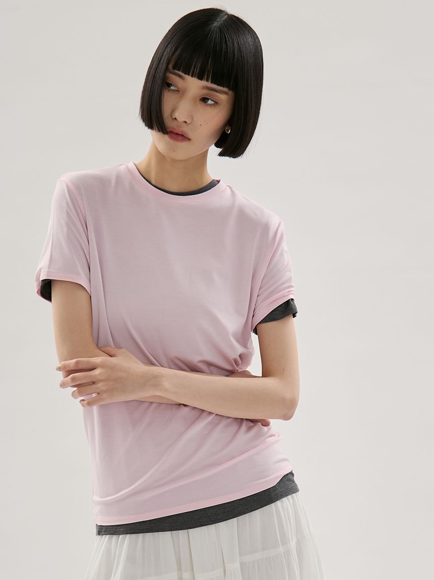 emmi atelier「バンブーショートスリーブカットソー」|Tシャツ・カットソー|