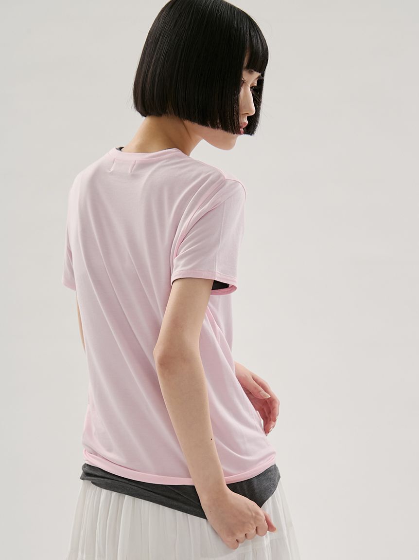 emmi atelier「バンブーショートスリーブカットソー」|Tシャツ・カットソー|