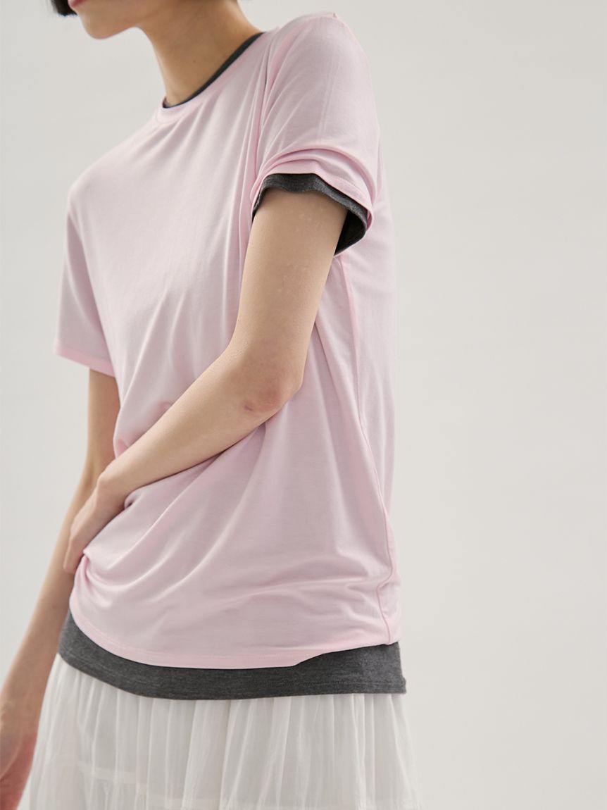 emmi atelier「バンブーショートスリーブカットソー」|Tシャツ・カットソー|